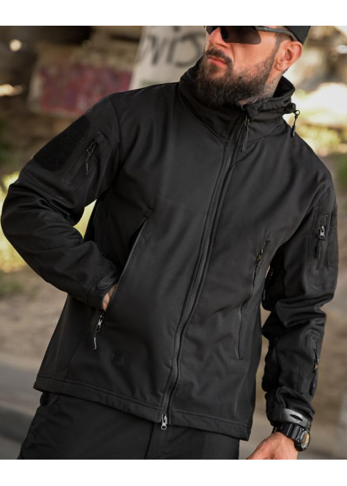 Тактична куртка Softshell ELEMENT black