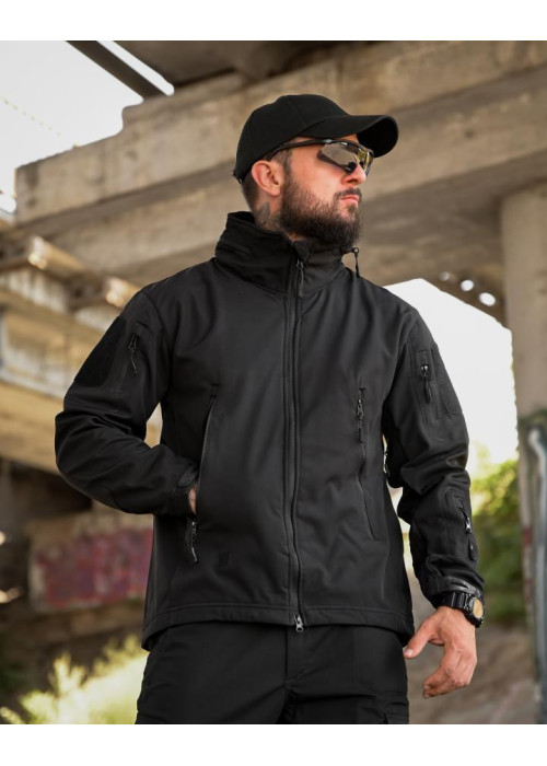 Тактична куртка Softshell ELEMENT black