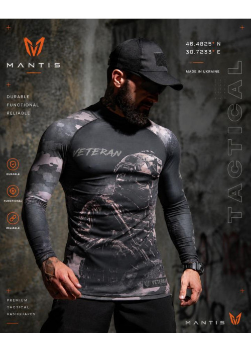 Тактичний рашгард MANTIS® Veteran LS — black