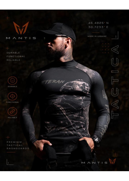 Тактичний рашгард MANTIS® Veteran LS — black